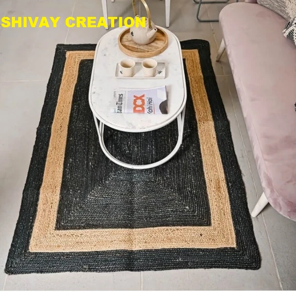 Teppich Landhaus Jute Handgewebt Rechteck Läufer Vorleger Juteteppich Bohotep... - Bild 2 von 4