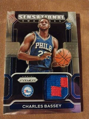 2021-22 CHARLES BASSEY PANINI PRIZM NBA ROOKIE ROOKIE RELIC CARD #SW-CBS 76ERS