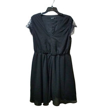 Shein Curve Dress Women's 0X (12) Black Elastic Waist