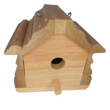 Handmade Wooden Birdhouse Outdoor Hanging Unf...