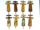 Lot of 8 Vintage Wooden French corkscrews, Bottle Opener, Collectibles
