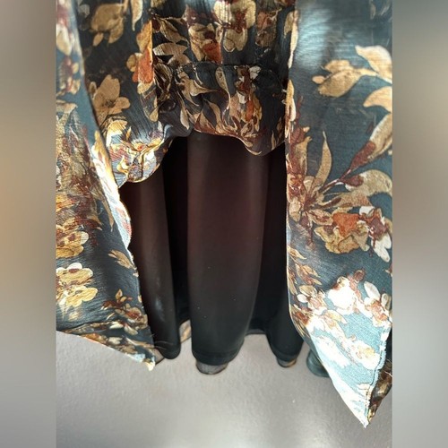 Anthropologie Drew Fern Floral Green Mock Neck Keyhole Boho Midi Dress M - Picture 10 of 14