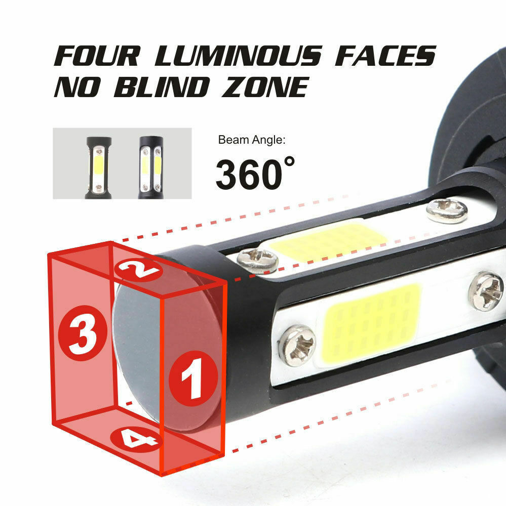 Luces Para Auto Coche 6000k Luz blanca 4 side LED Bombillas De Los