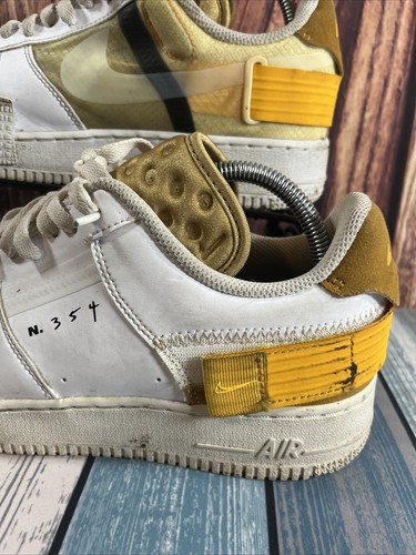 Nike AF1-Type Air Force 1 Low White/University Gold Mens Size 8.5 US AT7859 100 - Picture 2 of 12