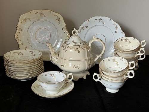 English Rococo Style Gilt Part Tea Service ( 26pcs) c1850 - Read Description - Picture 23 of 24