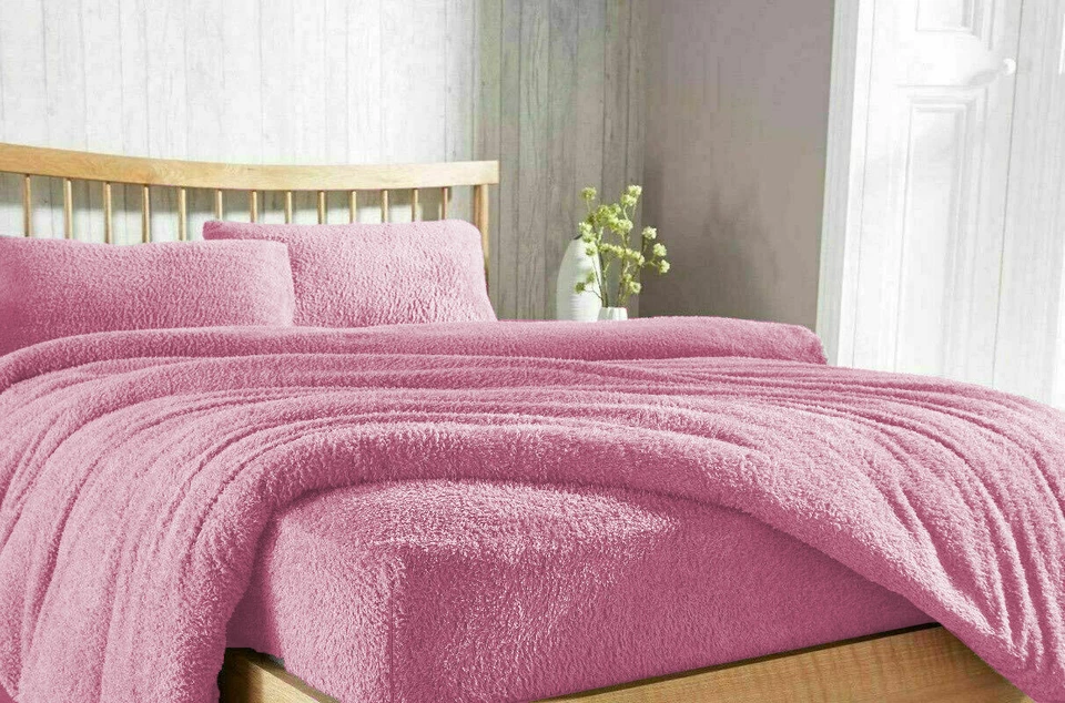 Extra Deep Teddy Fleece Fitted Sheet Cosy Warm Luxury Bed Sheets Double King Siz - Image 4 of 4