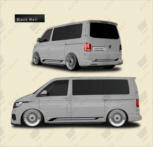 Fits VW T5 T6 Transporter SWB - Full Van Decal Stripe Kit with Both Sides + Rear - Picture 4 of 18