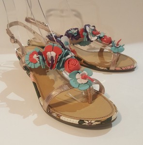 ladies gold wedge sandals uk