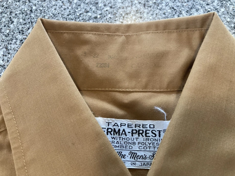 LEER DE COLECCIÓN 60s Sears 15/32 Capa XL Cuello Puño Francés Camisa Perma-Prest Japón Foto 2 de 4