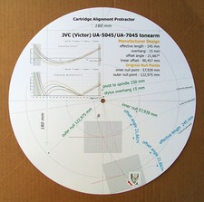 JVC/Victor UA-5045  UA-7045 Custom Designed Tonearm Stylus Alignment Protractor