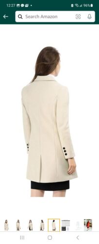 Allegra K Women's Winter Coat Elegant Notched Lapel Double Breasted Trench Coat - Picture 10 of 11