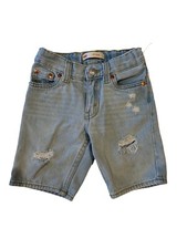 Levis 511 Slim Fit Denim Jean Shorts Blue Distressed Boys SZ 4-5 Reg EUC