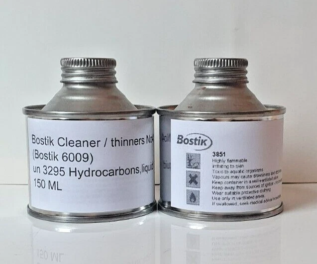 Bostik 3851 Latex Rubber Adhesive & Bostik No 4 Thinners 150ml tins