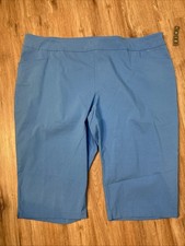 Terra  Sky Millennium Capri Whimsical Blue Tummy Control Stretch Size 4X NWT