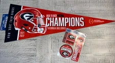 GEORGIA BULLDOGS 2022 BACK TO BACK NATIONAL CHAMPS Felt pennant & Decals NEW