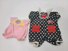 Vtg Mattel Magic Nursery Doll Clothes Pink Black White Polka Dots