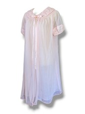 1950s Blush Pink Babydoll Nightgown Lingerie Pajamas with Bow