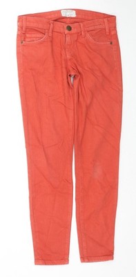 Current/Elliott Damen Skinny Jeans Orange Baumwolle Größe 26 in L28 im Regular Zip