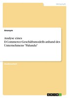 Analyse Eines E-Commerce-GeschäFtsmodells Anhand Des Unternehmens Palundu Buch