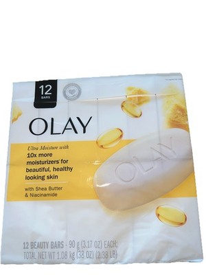 OLAY Ultra Moisture Beauty Bar Soap with Shea Butter & B3 Complex-12 Beauty Bars