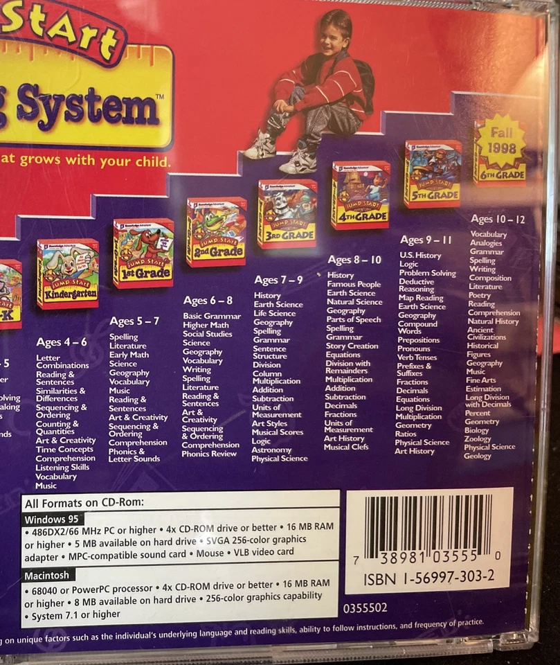 6 Vintage Jumpstart Educational CD-Rom 3rd,4th,5th,6th Grade,Spy Masters,Typing - Image 2 of 2