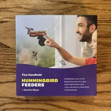 Handheld Small Glass Hummingbird Feeders (Set of 2) with Window Suction Mount