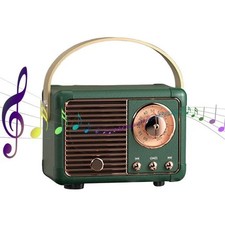 Bluetooth Compact Retro Speakers with Radio Green Brand New