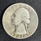 1941 P QUARTER 90% SILVER 25 CENTS PHILADELPHIA UNITED STATES OF AMERICA USA 25¢