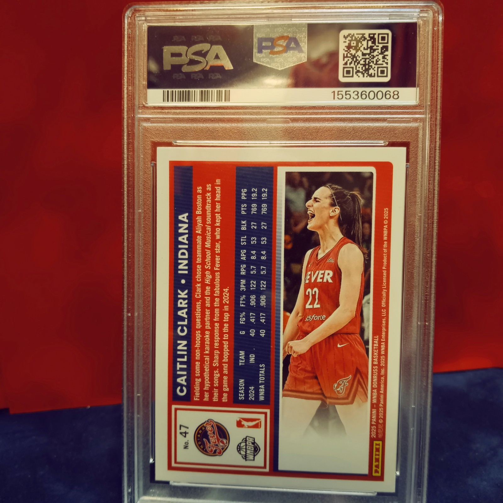 Caitlin Clark 2025 Donruss Holo PSA 10 WNBA view 2