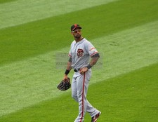ANGEL PAGAN SAN FRANCISCO GIANTS BASEBALL 2012 8.5X11 CANVAS PHOTO