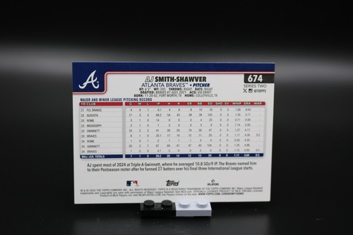2025 Topps Series 2 Baseball AJ Smith-Shawver #674 Future Stars Atlanta Braves - Picture 2 of 2