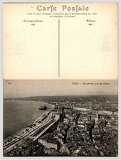 Nice France: Baie des Anges Chateau View & Cityscape Scenic Postcard 1930s