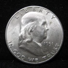 1951-S FRANKLIN HALF DOLLAR - 90% SILVER - UNCIRCULATED - BETTER DATE