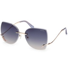 Guess Women's Sunglasses Shiny Rose Gold Metal Butterfly Full Rim GU00269 6028B