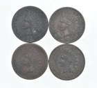 Lot of 4 STRONG Liberty 1883 1888 1881 1889 Indian Head Cent Lot *018