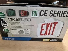 LED Emergency EXIT Sign Black, Hubbell Lighting, Compass  CE Series