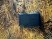 Black MagSafe Bifold Men's Wallet Solid Pattern with ID Window and Card Slots