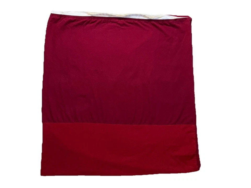 Funda nórdica de lujo Lacoste tamaño completo/queen algodón pesado rojo granate blanco Foto 4 de 4