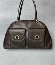 BVLGARI Leather Dark Brown Handbag B.Zero1 Tote Authentic
