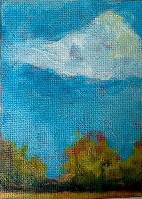 ACEO Original Abstract Landscape acrylic mini painting by TiniArtDesigns