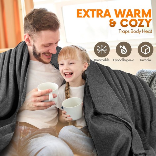 Bulk Military Wool Blanket 62X80,66X90 Fire Retardant for Emergency 3.25/3.50 LB - Picture 23 of 57
