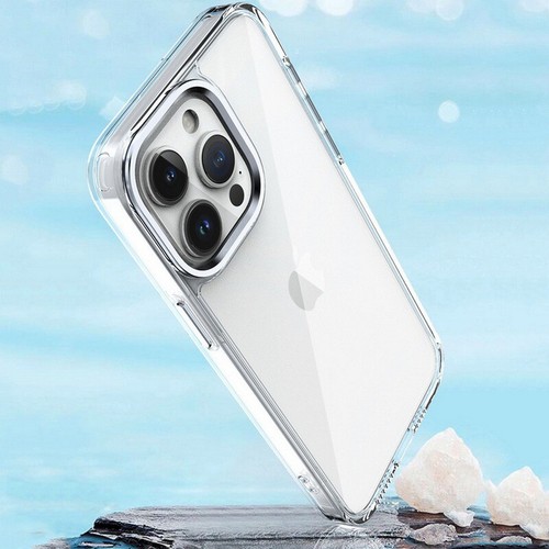 For iPhone 15 14 13 Pro Max 12 11 Clear Shockproof Metal Hybrid Slim Case Cover - Zdjęcie 3 z 13