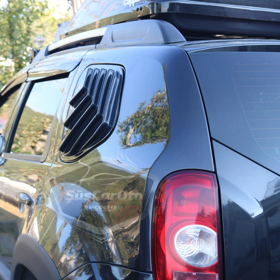 Viseiras de ventilação de ar preto brilhante para Renault Dacia Duster 2010-2017 janela lateral – par - Imagem 4 de 4