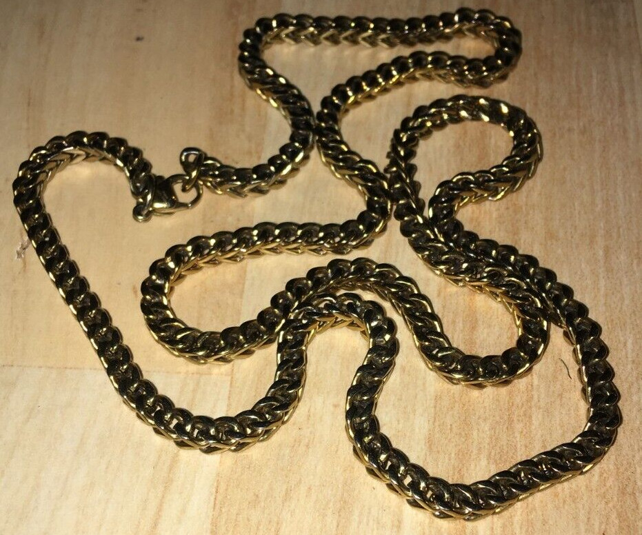 Rare Piercing Pagoda Gold Stainless Necklace 12.5" Ni… Gem