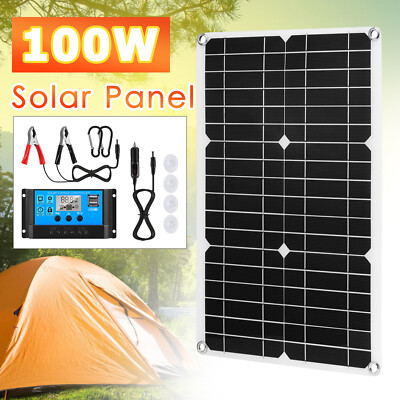 100W Watt Flexible Solar Panel 12V Mono Home RV Rooftop Camping Off-Grid Power