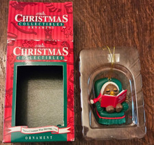 1995 Gibson Greetings Christmas Collectibles Reading OwlOrnament