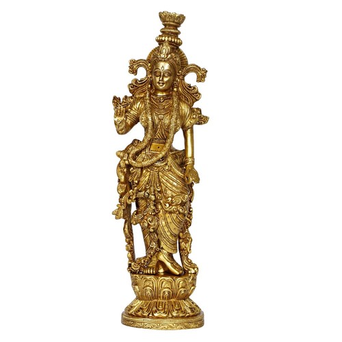 Radha Ji Statue Brass Hindu Deity Goddess Idol Home Temple Vastu Puja 14 Inch - Picture 2 of 5