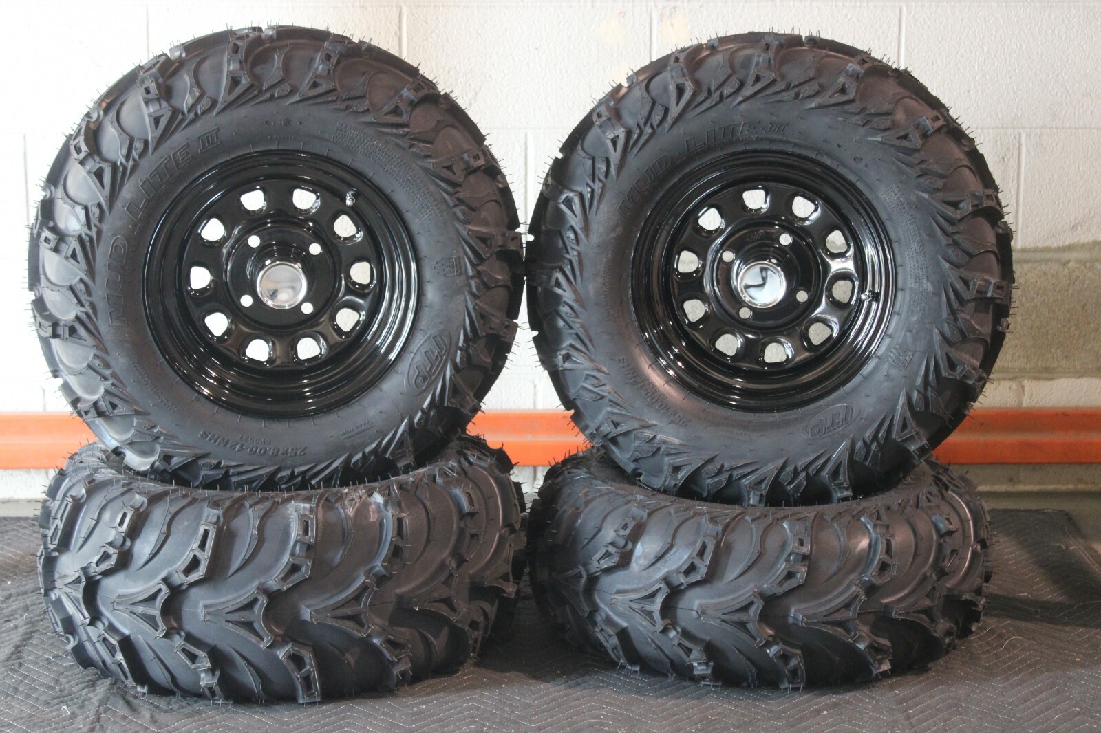 SUZUKI KING QUAD 500 25" USA ITP MUD LITE II ATV TIRE & ITP BLACK WHEEL