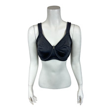 Breezies Women's Diamond Jacquard Underwire Support Bra Midnight 36B Size