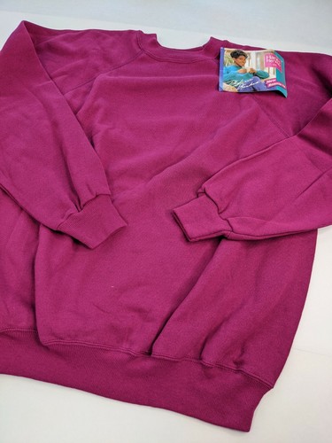 Vintage 90er rosa lila Sweatshirt Hanes Her Way leer hergestellt in den USA Größe Large neu mit Etikett - Bild 4 von 5